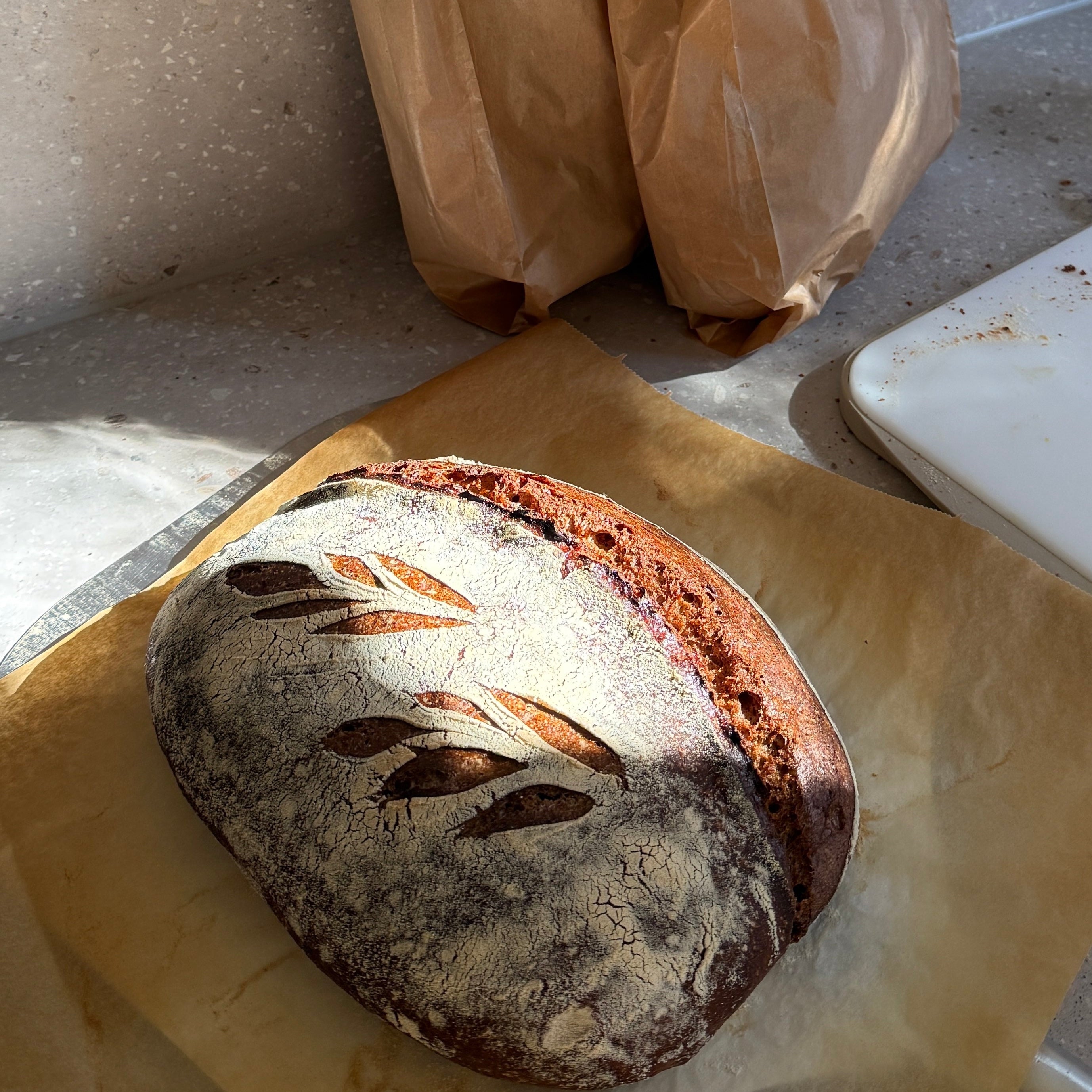 Surdeigbrød med klemt hvete