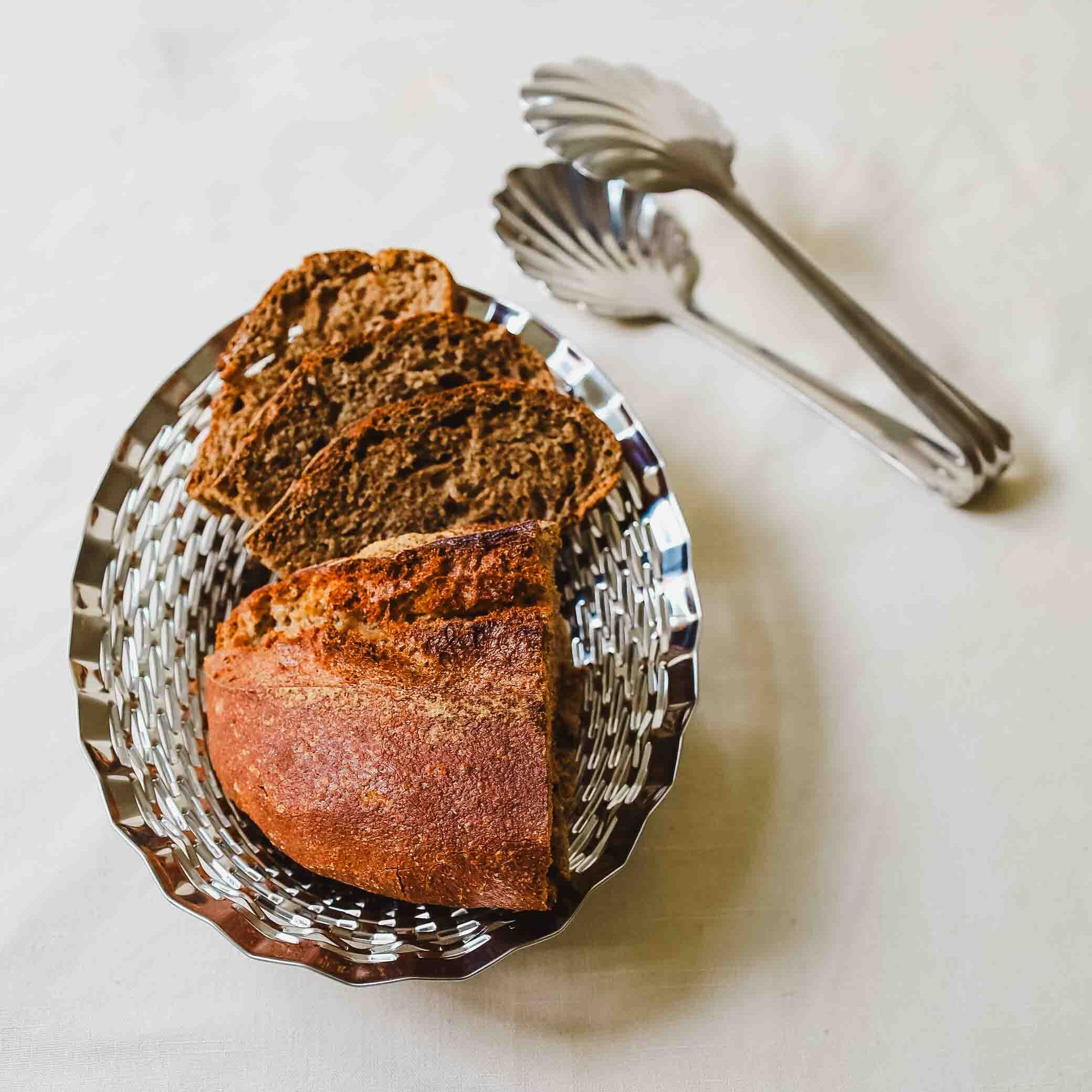 Rund brødkurv Ø24 cm i rustfritt stål fra Roger Orfèvre